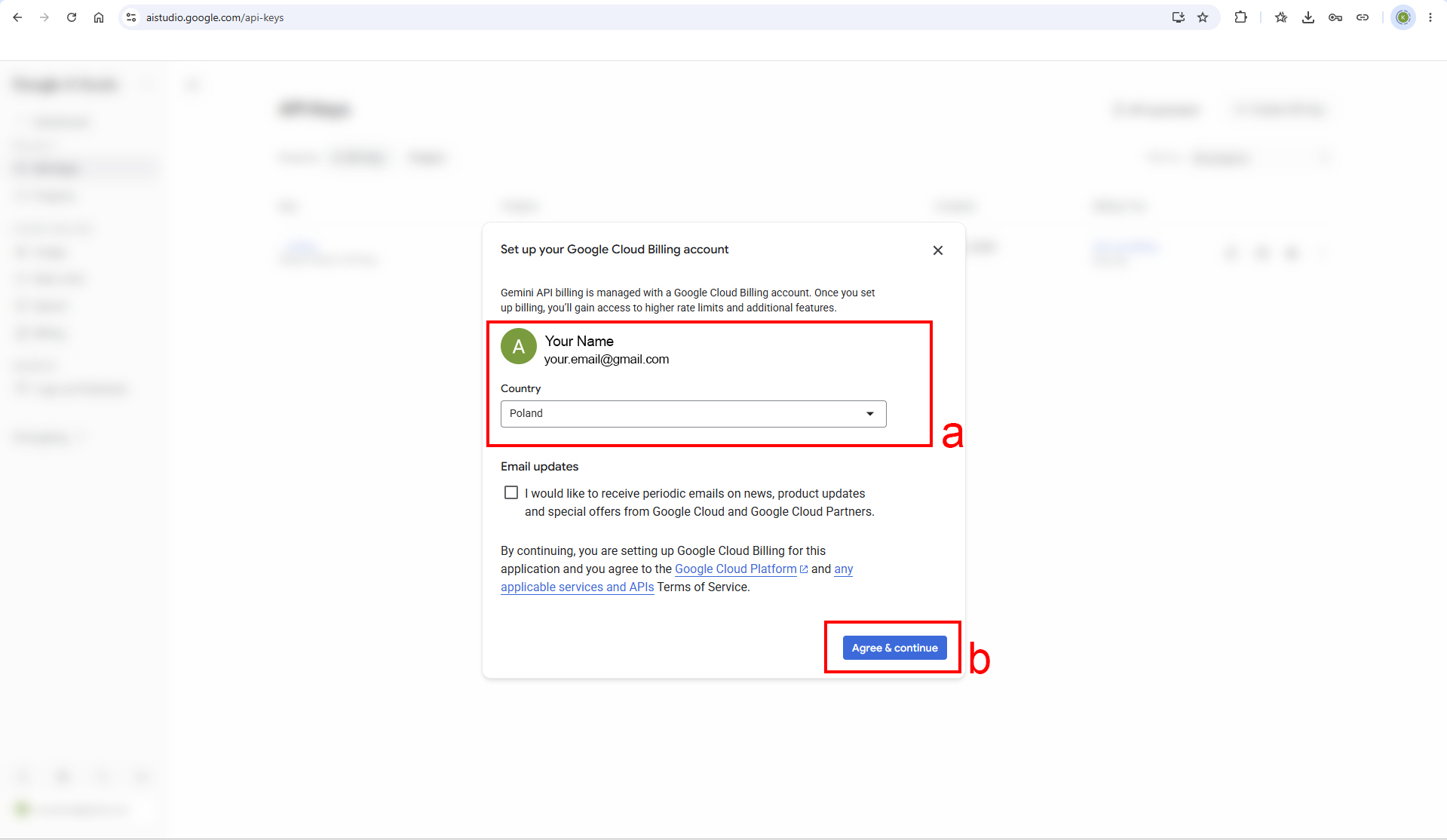 Set up your billing account